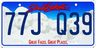 SD license plate 77JQ39