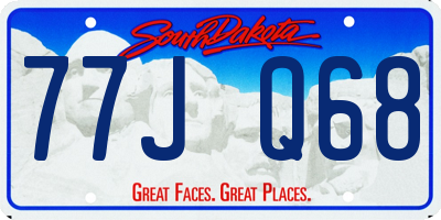 SD license plate 77JQ68