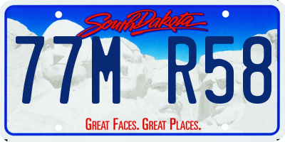 SD license plate 77MR58