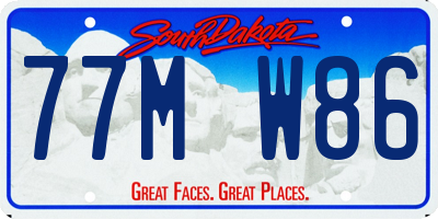 SD license plate 77MW86