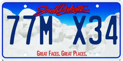 SD license plate 77MX34