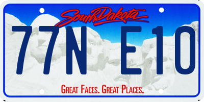 SD license plate 77NE10