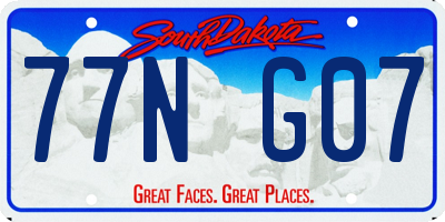 SD license plate 77NG07