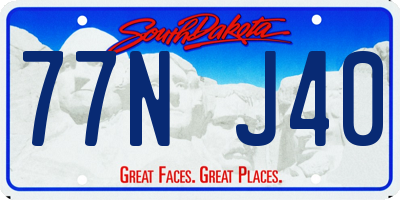 SD license plate 77NJ40