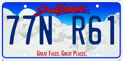 SD license plate 77NR61