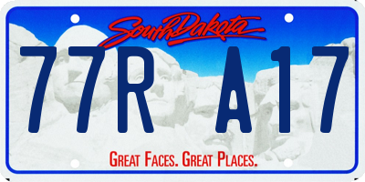SD license plate 77RA17