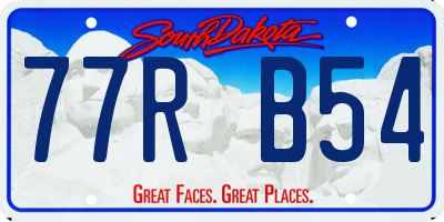 SD license plate 77RB54