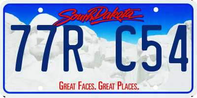 SD license plate 77RC54
