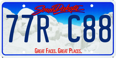 SD license plate 77RC88