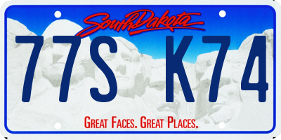 SD license plate 77SK74
