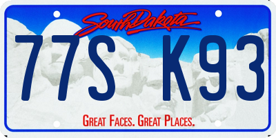 SD license plate 77SK93