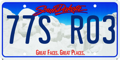 SD license plate 77SR03