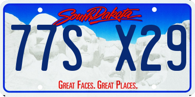 SD license plate 77SX29