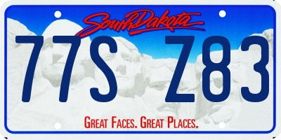 SD license plate 77SZ83