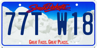 SD license plate 77TW18