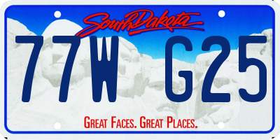 SD license plate 77WG25