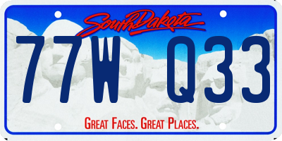 SD license plate 77WQ33
