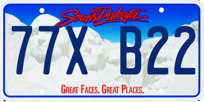 SD license plate 77XB22