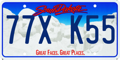 SD license plate 77XK55