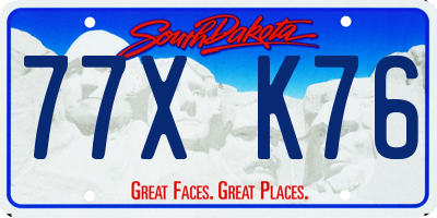 SD license plate 77XK76
