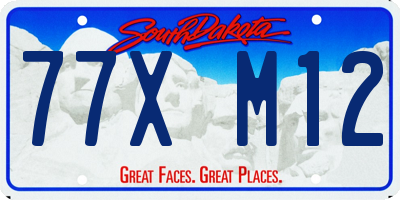 SD license plate 77XM12