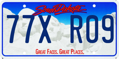 SD license plate 77XR09
