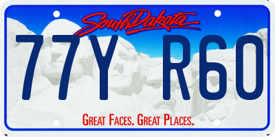 SD license plate 77YR60