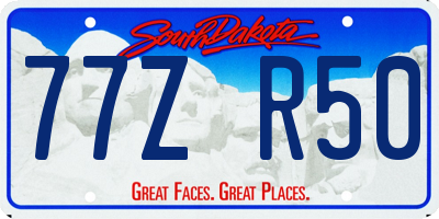 SD license plate 77ZR50