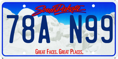 SD license plate 78AN99