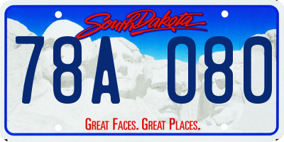 SD license plate 78AO80