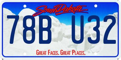 SD license plate 78BU32