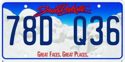 SD license plate 78DQ36