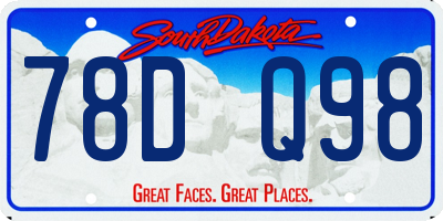 SD license plate 78DQ98