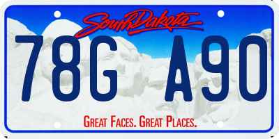 SD license plate 78GA90