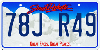 SD license plate 78JR49