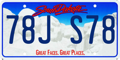 SD license plate 78JS78