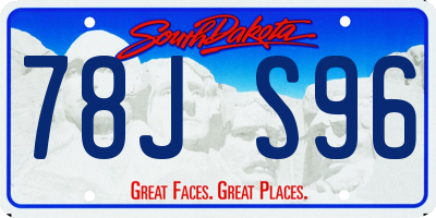 SD license plate 78JS96