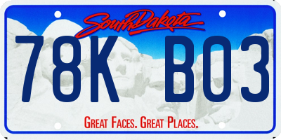 SD license plate 78KB03