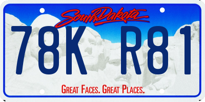 SD license plate 78KR81