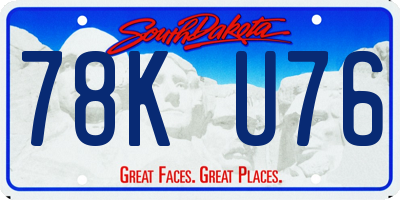 SD license plate 78KU76