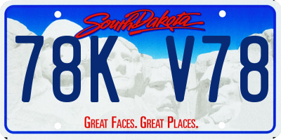 SD license plate 78KV78
