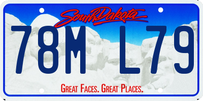 SD license plate 78ML79