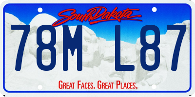 SD license plate 78ML87