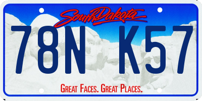 SD license plate 78NK57