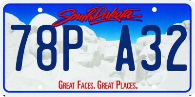 SD license plate 78PA32