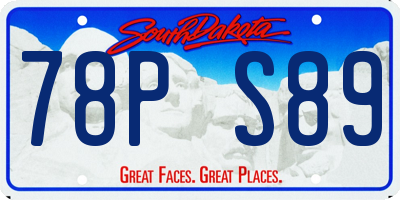 SD license plate 78PS89
