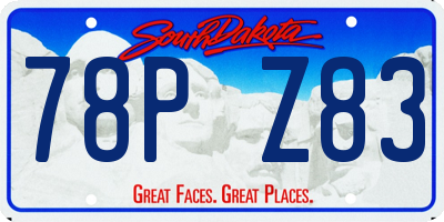 SD license plate 78PZ83