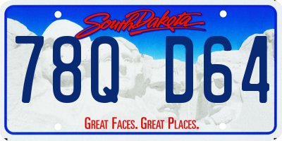SD license plate 78QD64