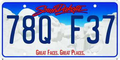 SD license plate 78QF37