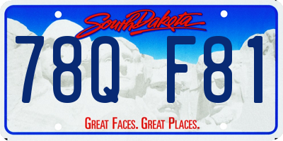 SD license plate 78QF81